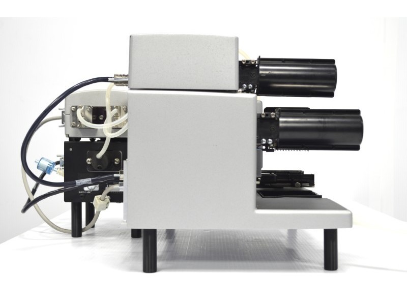BioTek MultiFlo FX Microplate Dispenser in MFXP2 configuration w/ Second Peri-pump, Dual Syringe, Washer and BioStack Stacker