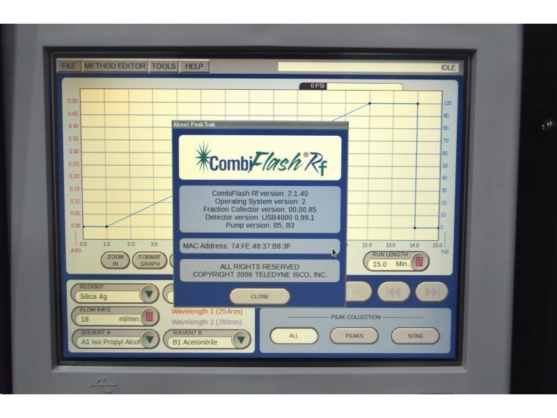 Teledyne Isco CombiFlash Rf200 200psi Flash Chromatography System includes 2 Racks