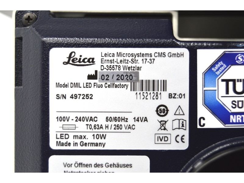Leica DM IL LED Fluo Inverted Fluorescence Phase Contrast Microscope