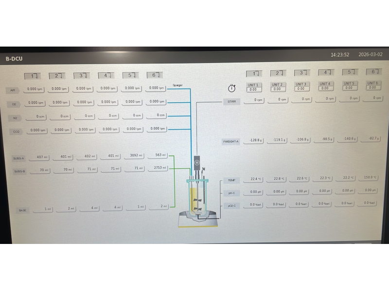 Sartorius Biostat B-DCU 6-Fold Cell Culture Univessel Autoclavable Bioreactor System
