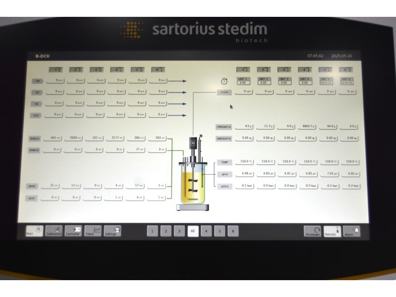 Sartorius Stedim Biostat B-DCU 6-Fold Cell Culture Bioreactor Univessel System