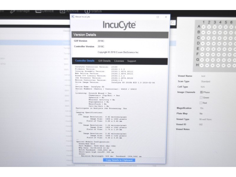 Sartorius Essen IncuCyte S3 Live-Cell Imaging and Analysis System w/ G/R Optical Module Unit 3