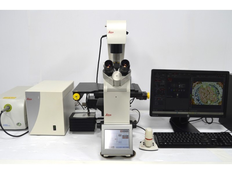 Leica DMi8 Inverted LED Fluorescence Motorized Microscope w/ Adaptive Focus Control (New Filters)
