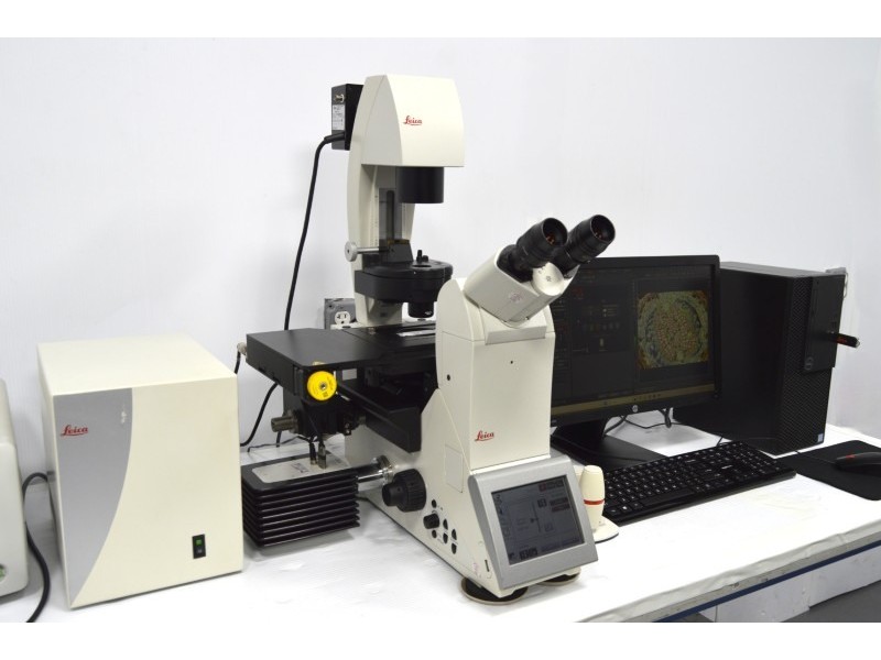 Leica DMi8 Inverted LED Fluorescence Motorized Microscope w/ Adaptive Focus Control (New Filters)