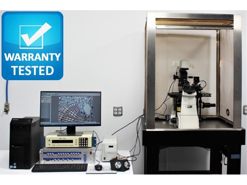 Nikon Electrophysiology Rig DIC Fluorescence Microscope w/ Sutter Micromanipulator MP-285, HEKA EPC 10 Patch Clamp, Faraday Cage - AV