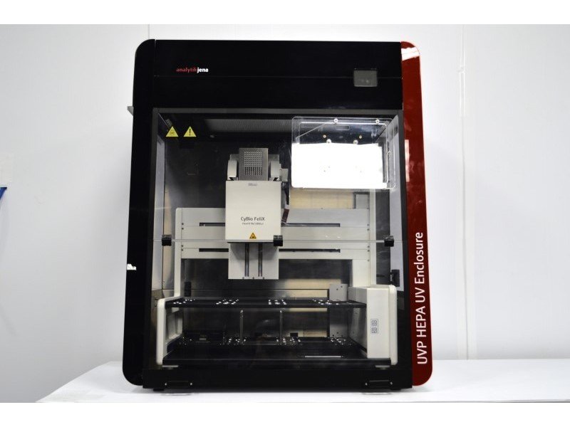 Analytik Jena CyBio FeliX Liquid Handler with R96/1000ul head & UVP HEPA UV Enclosure Analytik Jena CyBio FeliX Liquid Handler with R96/1000ul head & UVP HEPA UV Enclosure