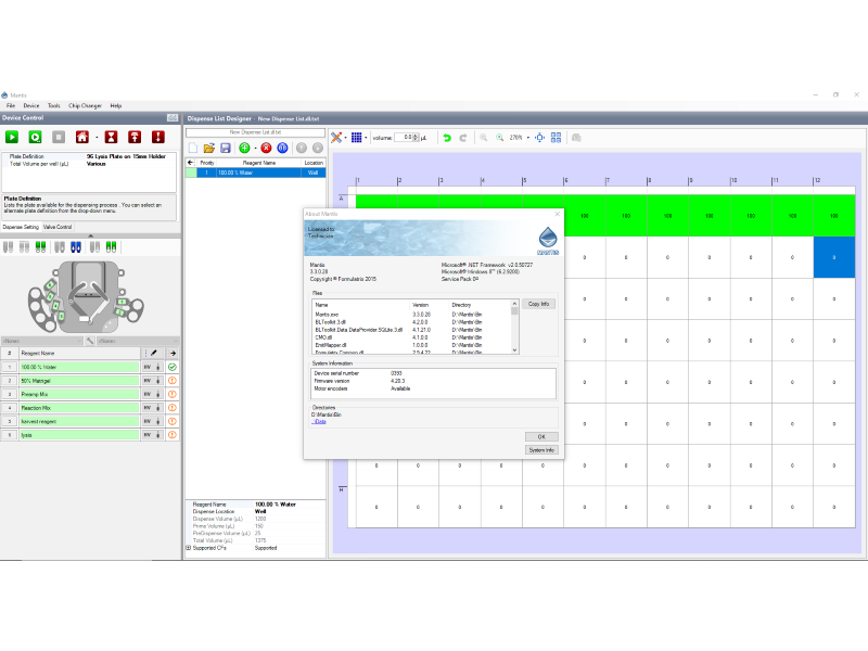 Formulatrix Mantis V3.1 ACC Microfluidic Microplate Dispenser