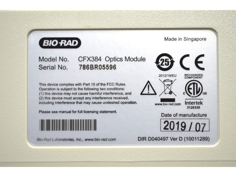 Bio-Rad CFX384 Touch Real-Time PCR qPCR system Pred CFX Opus