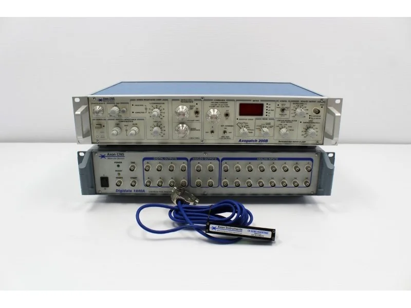 Axon Axopatch 200B with a headstage, Axon Digidata 1440A Digitizer, and ...