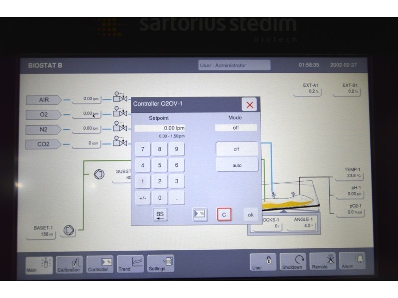 Sartorius Stedim Biostat B Bioreactor Controller Single with Biostat RM 50 Rocker 
