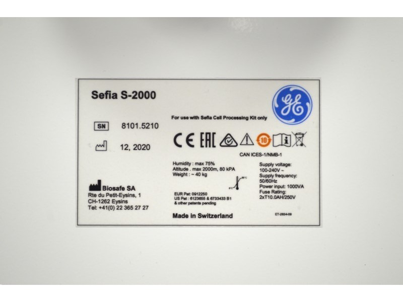 GE Cytiva Sefia S-2000 Cell Processing System