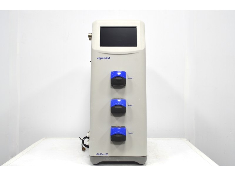 Eppendorf BioFlo 120 Bioprocess Control Station, (TMFC 20 SLPM) w/ 3-Liter Glass Vessel