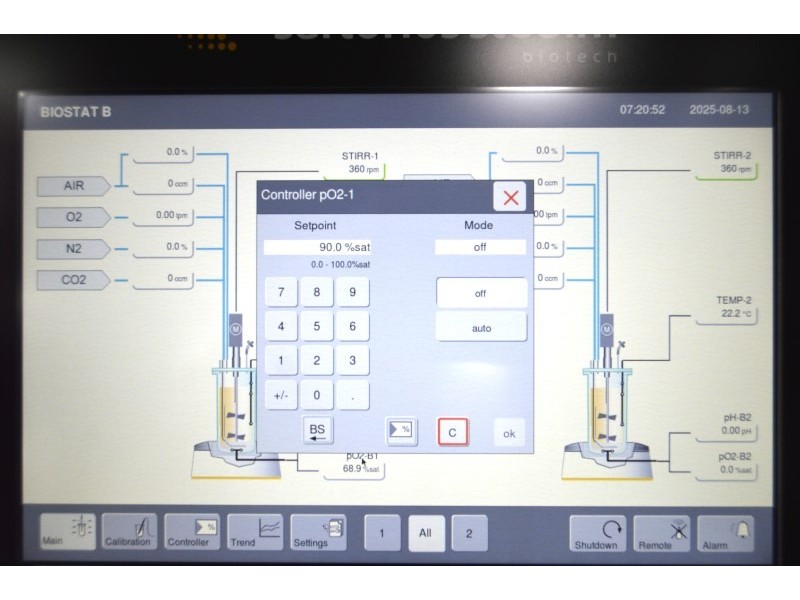 Sartorius Stedim Biostat B Benchtop Bioreactor SU Univessel System, Twin for Cell Culture