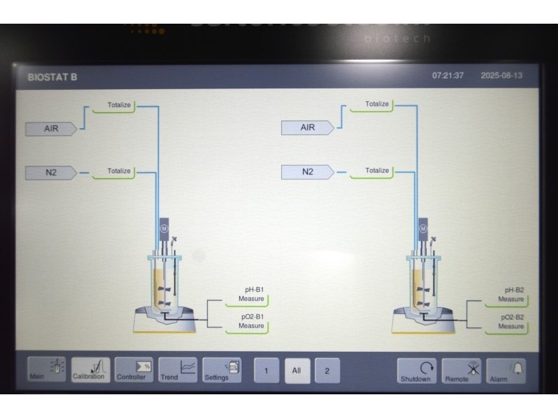 Sartorius Stedim Biostat B Benchtop Bioreactor SU Univessel System, Twin for Cell Culture