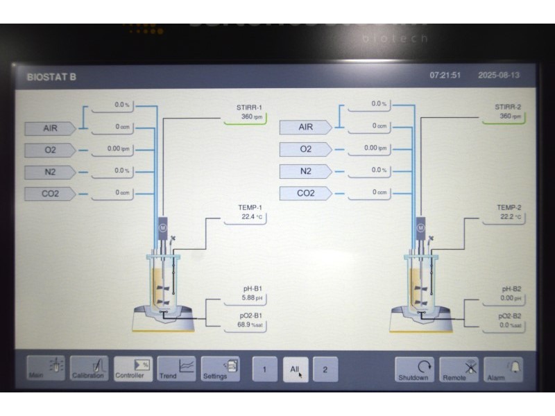 Sartorius Stedim Biostat B Benchtop Bioreactor SU Univessel System, Twin for Cell Culture