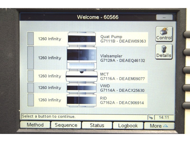 Agilent 1260 Infinity ll LC System w/ Variable Wavelength and Refractive Index Detectors