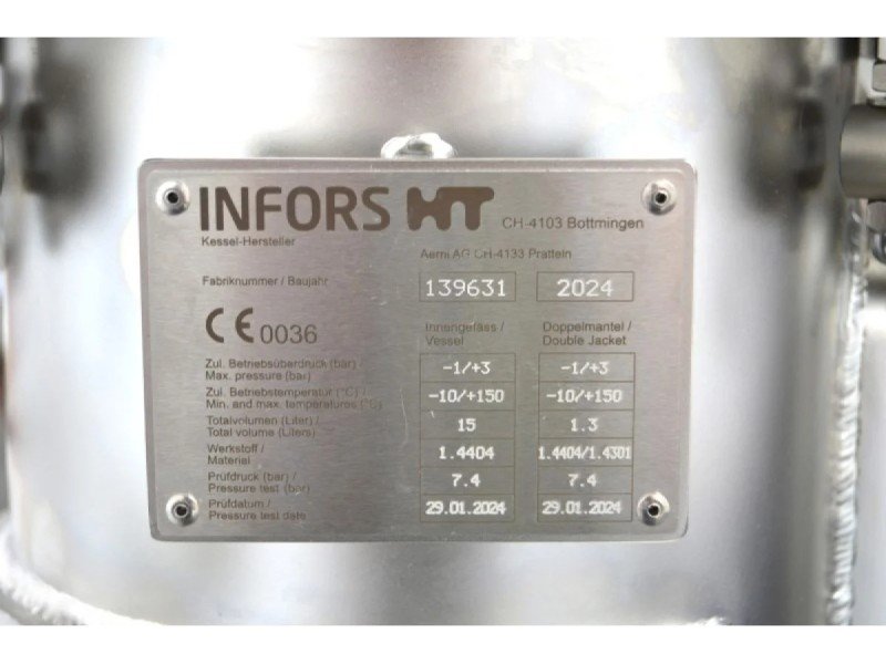 BRAND NEW Infors HT Techfors-S Pilot Bioreactor with 15 L Stainless Vessel