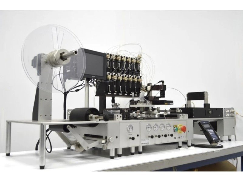 BioDot RR120 Modular Web Handling System with BioJet/AirJet Dispensing, Vision System & Dual Drying Towers BioDot RR120 Modular Web Handling System with BioJet/AirJet Dispensing, Vision System & Dual Drying Towers
