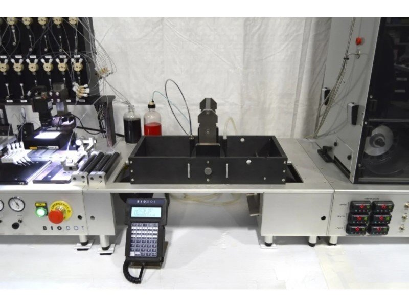 BioDot RR120 Modular Web Handling System with BioJet/AirJet Dispensing, Vision System & Dual Drying Towers BioDot RR120 Modular Web Handling System with BioJet/AirJet Dispensing, Vision System & Dual Drying Towers
