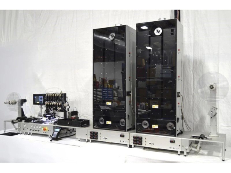BioDot RR120 Modular Web Handling System with BioJet/AirJet Dispensing, Vision System & Dual Drying Towers BioDot RR120 Modular Web Handling System with BioJet/AirJet Dispensing, Vision System & Dual Drying Towers