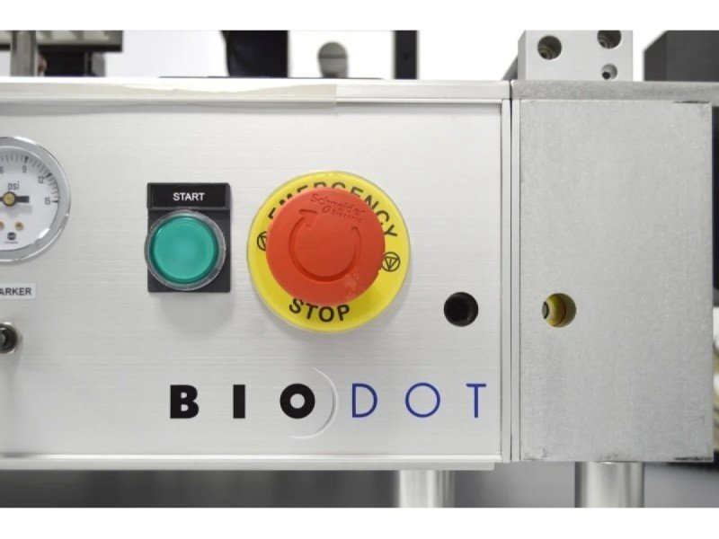 BioDot RR120 Modular Web Handling System with Single AirJet Dispensing, Vision System & Dual Drying Towers BioDot RR120 Modular Web Handling System with Single AirJet Dispensing, Vision System & Dual Drying Towers