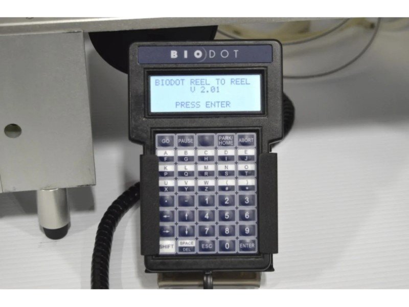 BioDot RR120 Modular Web Handling System with Single AirJet Dispensing, Vision System & Dual Drying Towers BioDot RR120 Modular Web Handling System with Single AirJet Dispensing, Vision System & Dual Drying Towers