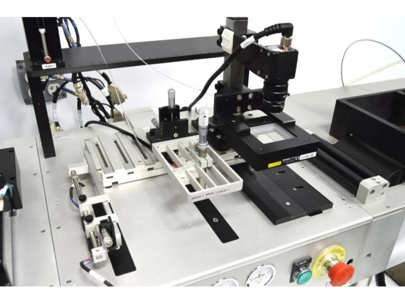 BioDot RR120 Modular Web Handling System with Single AirJet Dispensing, Vision System & Dual Drying Towers BioDot RR120 Modular Web Handling System with Single AirJet Dispensing, Vision System & Dual Drying Towers
