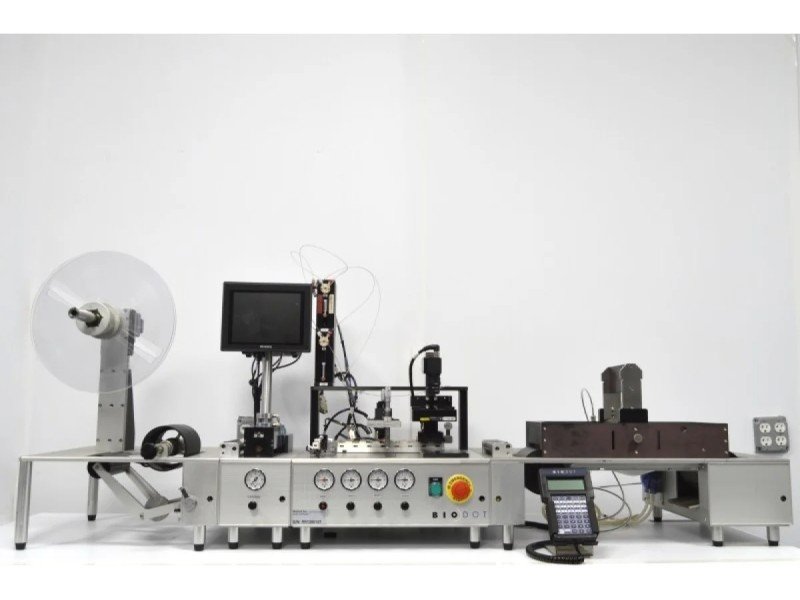 BioDot RR120 Modular Web Handling System with Single AirJet Dispensing, Vision System & Dual Drying Towers BioDot RR120 Modular Web Handling System with Single AirJet Dispensing, Vision System & Dual Drying Towers