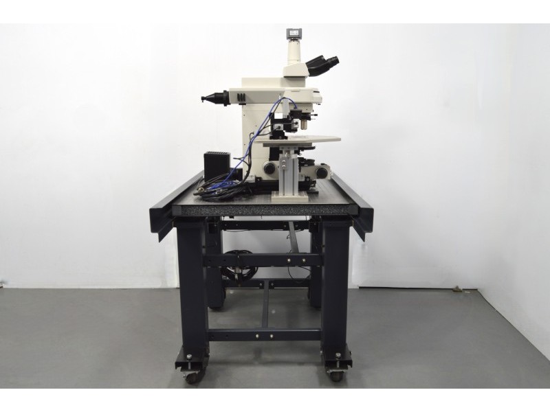 Nikon FN1 Fluorescence Water Immersion Capable Microscope w/ Sutter Fixed Stage suitable for Electrophysiology Rig