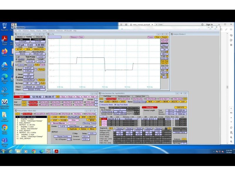 Nikon Electrophysiology Rig DIC Fluorescence Microscope w/ Sutter Micromanipulator MP-285, HEKA EPC 10 Patch Clamp, Faraday Cage
