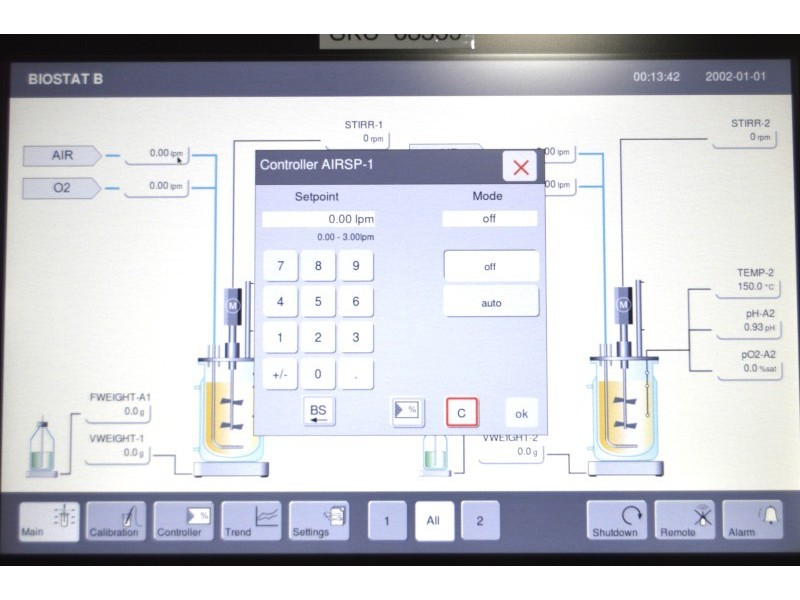 Sartorius Biostat B Twin Bioreactor for Microbial Cultures with 1 Liter Jacketed Autoclavable Vessels Unit 3