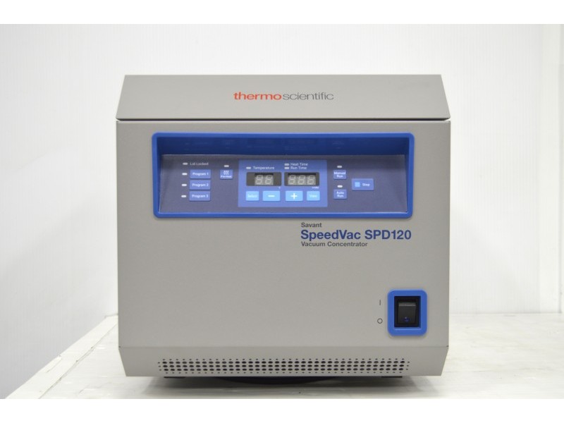 Thermo Savant SpeedVac SPD120 Vacuum Concentrator w/ RVT5105 Refrigerated Vapor Trap & Edwards RV8 Vacuum Pump