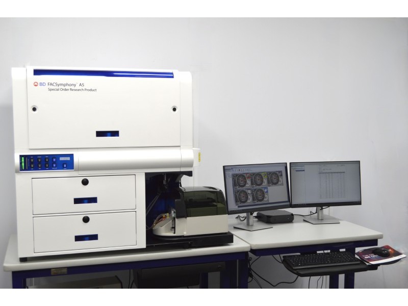 BD FACSymphony A5 Flow Cytometer (5)Lasers/(29)Colors/(31)Detectors w/ HTS Sampler & Supply System Unit 2