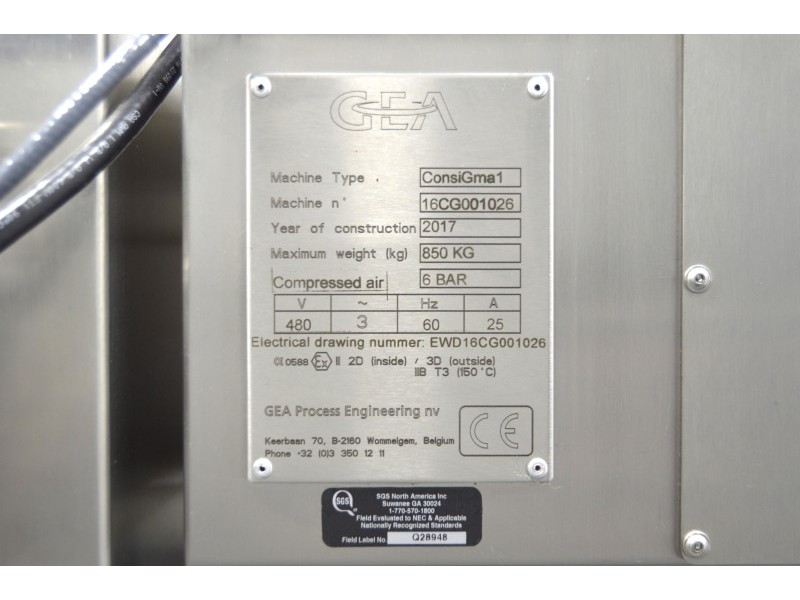 GEA ConsiGma 1 Continuous Pharmaceutical R&D Granulation & Drying System