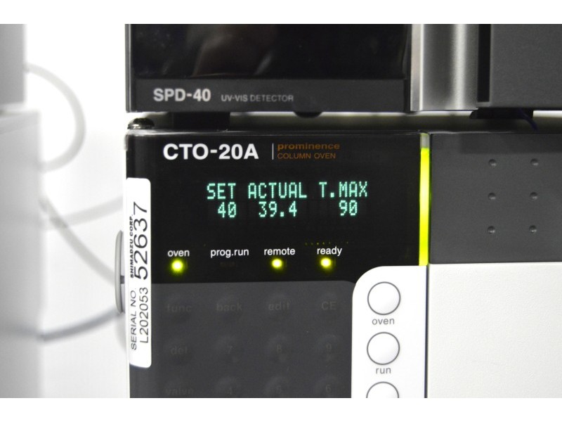 Shimadzu UHPLC System (Nexera Hybrid) with Dual LC‑20ADXR Pumps, X2 SIL-30AC and SPD‑40 UV-VIS Detector