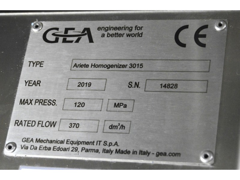 OXY-GEA Ariete Homogenizer 3015 – 1200 Bar High Pressure System