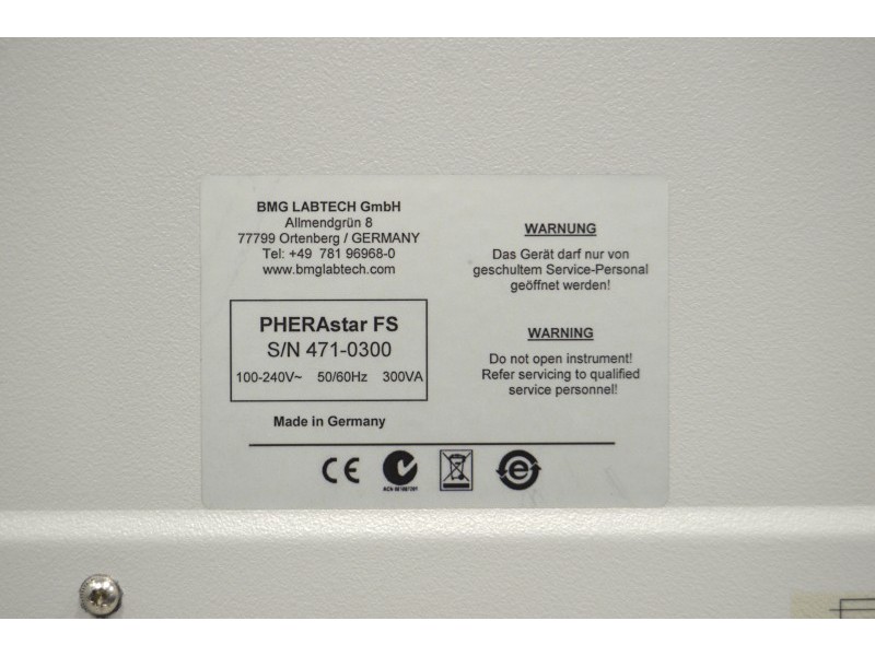 BMG Labtech PHERAstar FS Microplate Reader, TRF w/ Microplate Stacker III Pred FSX
