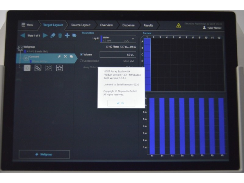 Dispendix I.DOT One DW Liquid Handler 12-Column Configuration