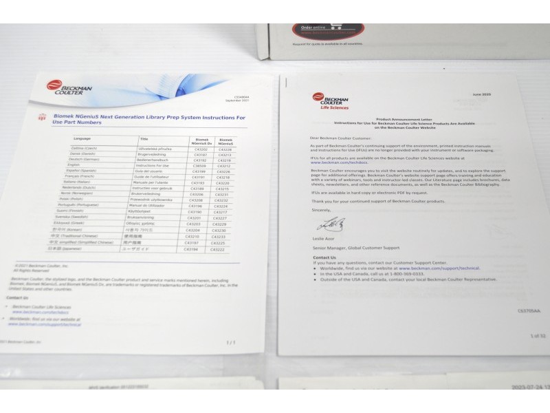 Beckman Biomek NGeniuS Next Generation Library Prep System Liquid Handler