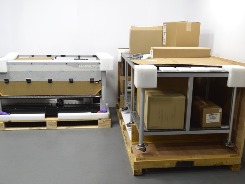 BRAND NEW Hamilton MICROLAB STAR Liquid Handler w/ Span, iSWAP, Autoloader & Custom Bench (Can be reconfigured to Span-8 w/CO-RE 96 1000ul head) Unit 1