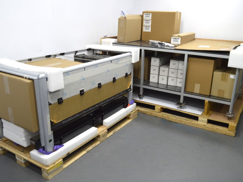 BRAND NEW Hamilton MICROLAB STAR Liquid Handler w/ Span, iSWAP, Autoloader & Custom Bench (Can be reconfigured to Span-8 w/CO-RE 96 1000ul head) Unit 1