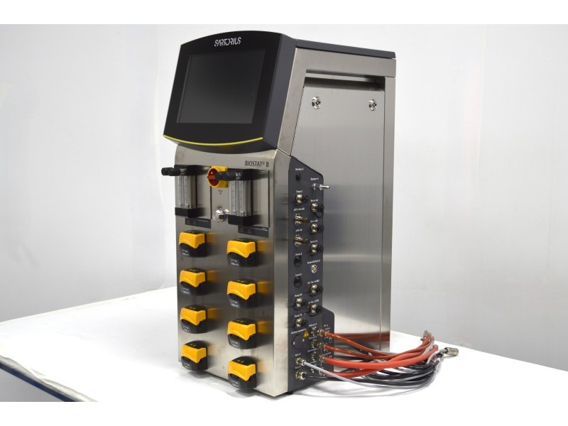 Sartorius Biostat B Twin Bioreactor for Microbial Cultures with 10 Liter Jacketed Autoclavable Vessels and Scales
