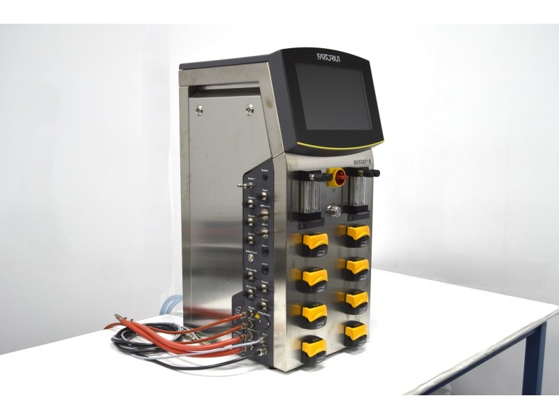 Sartorius Biostat B Twin Bioreactor for Microbial Cultures with 10 Liter Jacketed Autoclavable Vessels and Scales