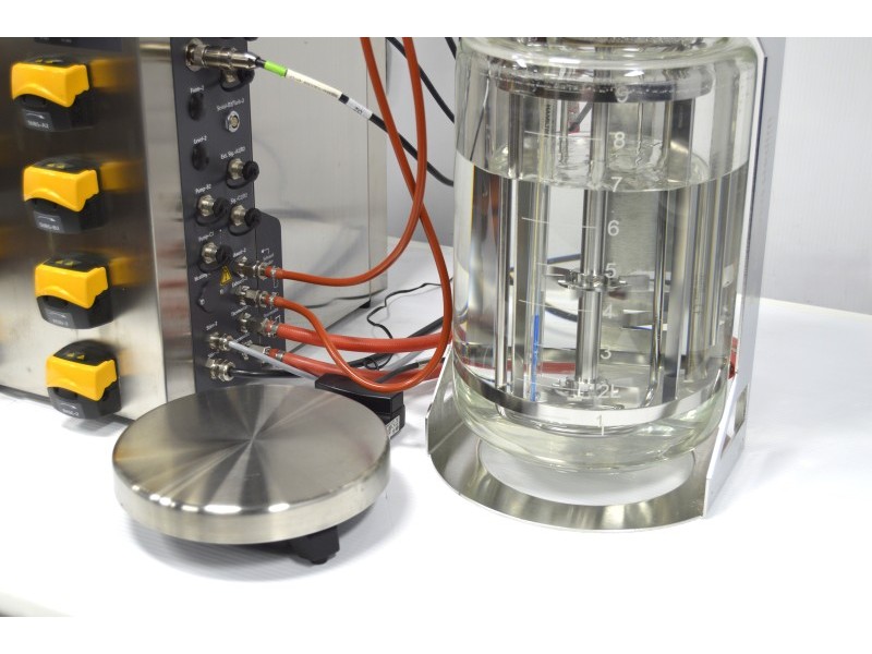 Sartorius Biostat B Twin Bioreactor for Microbial Cultures with 10 Liter Jacketed Autoclavable Vessels and Scales