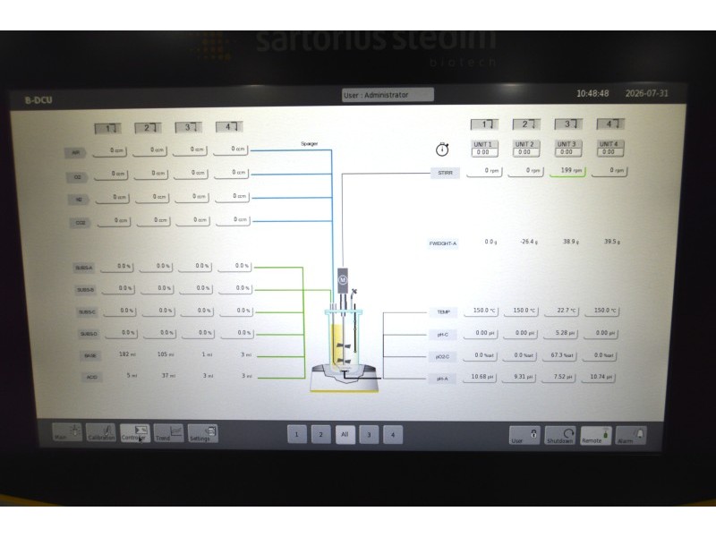 Sartorius Biostat B-DCU 4-Fold Cell Culture Single Use Bioreactor System