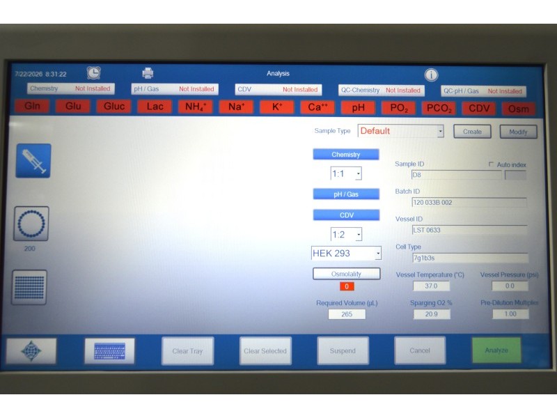 Nova Biomedical BioProfile FLEX2 Automated Cell Culture Analyzer w/ OSM48 Osmometer, GAS Module, Cell Density & Viability module, MADE IN 2023