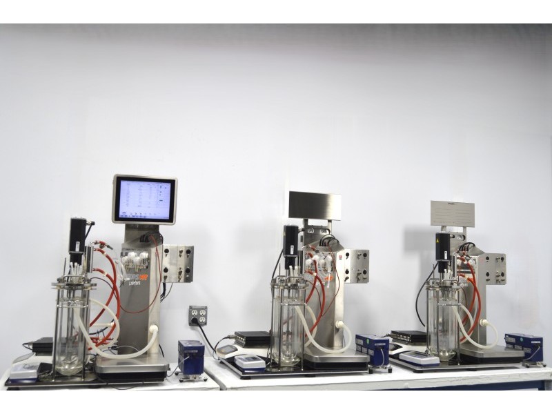 Infors HT Labfors 5 Bench-Top Bioreactor System for Microorganisms 3-Fold, Jacketed 3.6 L Vessels