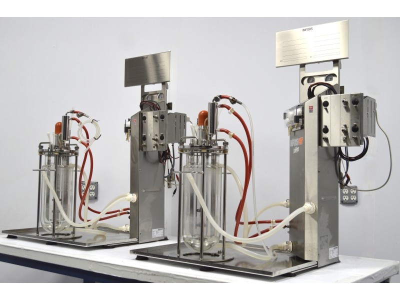 Infors HT Labfors 5 Bench-Top Bioreactor System for Microorganisms 3-Fold, Jacketed 3.6 L Vessels