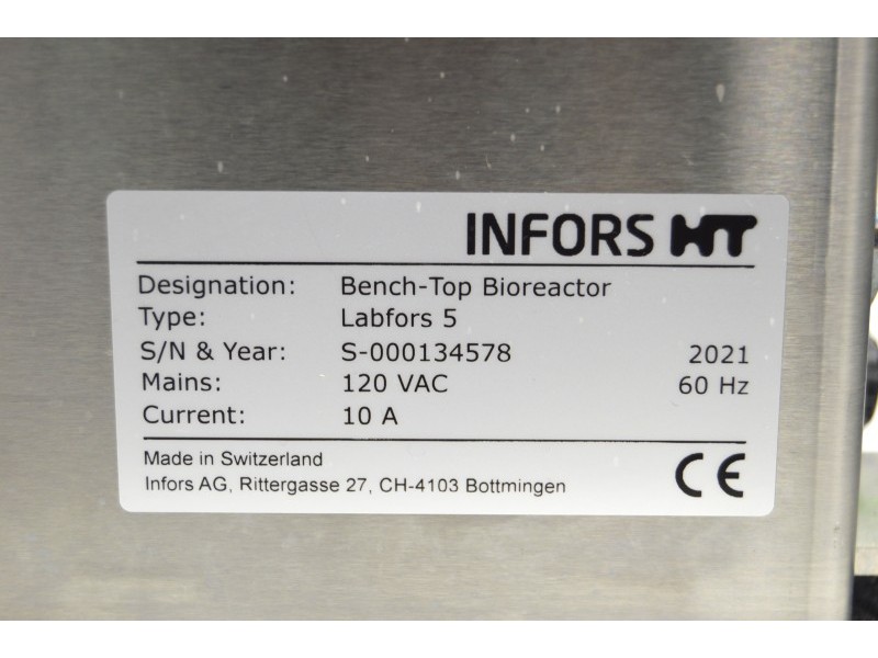 Infors HT Labfors 5 3-Fold Bench-Top Bioreactor System with 3.6 L Jacketed Vessels, Integrated Gas Mixing & Off-Gas Analysis