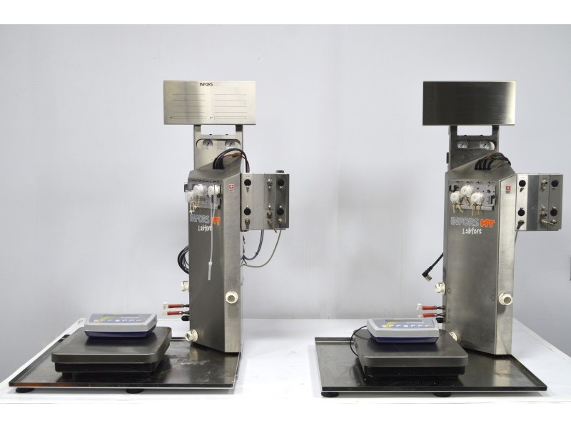 Infors HT Labfors 5 3-Fold Bench-Top Bioreactor System with 3.6 L Jacketed Vessels, Integrated Gas Mixing & Off-Gas Analysis